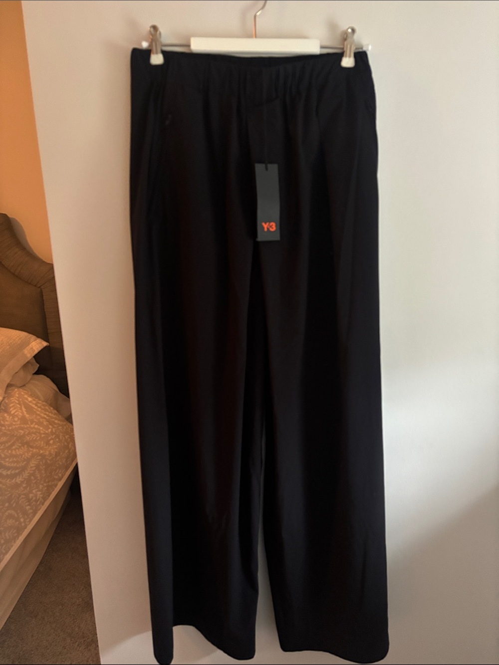 Y-3 Black Wide-Leg Women’s Wide leg Pants with Elastic Waist